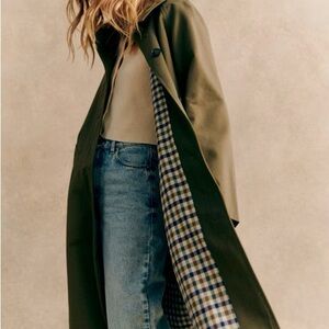 Sezane Clyde Coat Dark Green Size 36